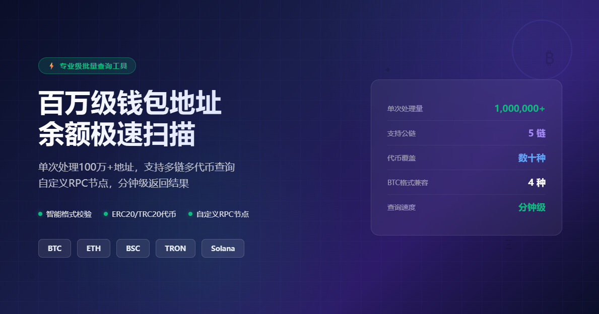 Multi-Chain Multi-Token Batch Balance Checker for Millions of Wallets